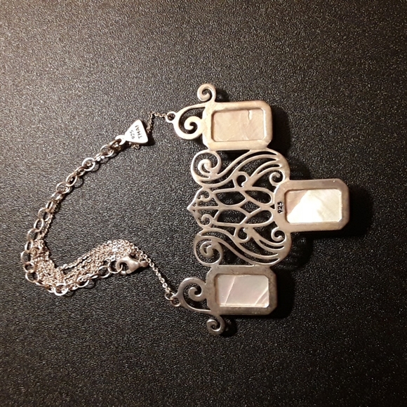 Genuine Barse Handmade Mother of Pearl .925 Sterling Silver Necklace, 21" - Picture 5 of 7